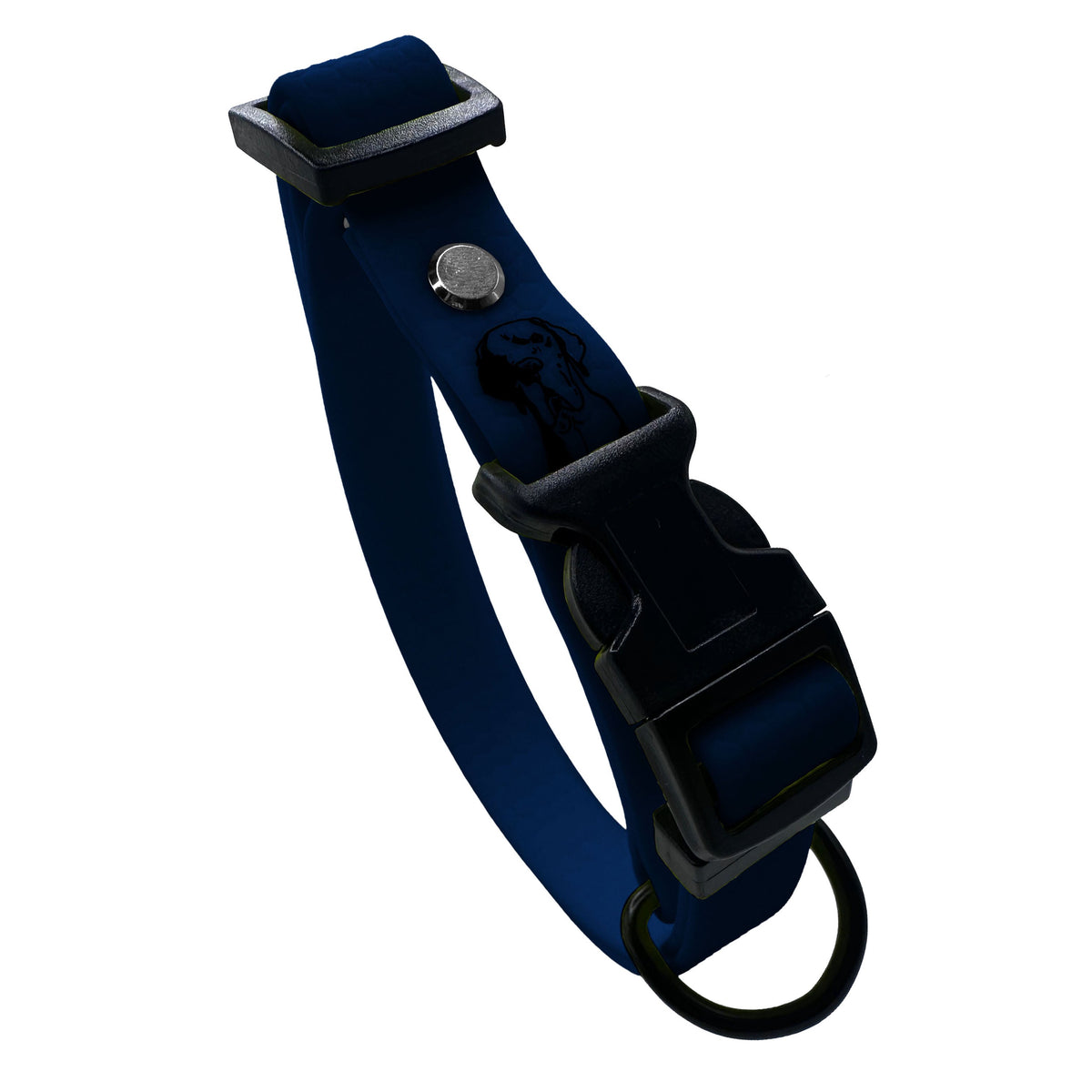Set Blu Navy - Collare tg M + guinzaglio 20 mm , 5 m