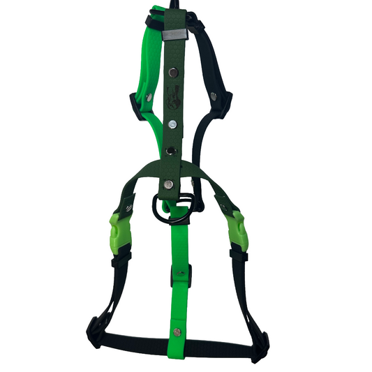 Pettorina H - TAGLIA M - Tricolor Verde Oliva, Verde Fluo, Nero